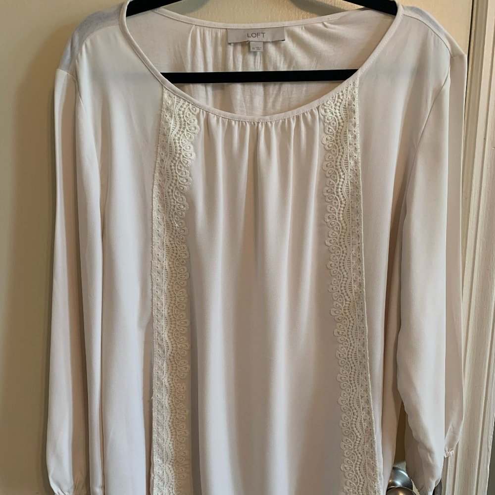 Loft Cream Color Long Sleeve Top